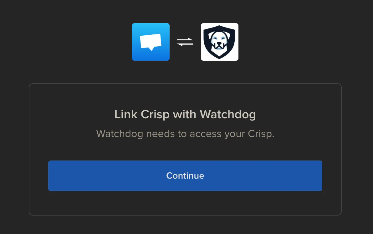 Add Watchdog to your Crisp inbox